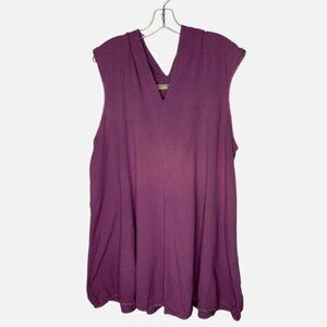 Cynthia Ashby Sleeveless Textured Mini Dress V-Neck A-Line Purple Size Large